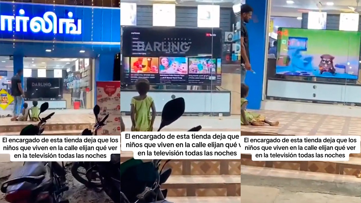 VIDEO Empleado de tienda permite a niños sin hogar elegir qué ver en la tele