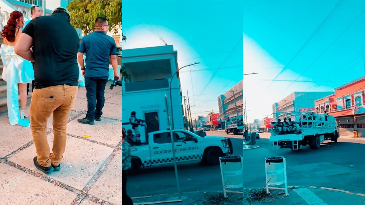 VIDEO Guardia Nacional interrumpe sesión de fotos de recién casados y se vuelven virales