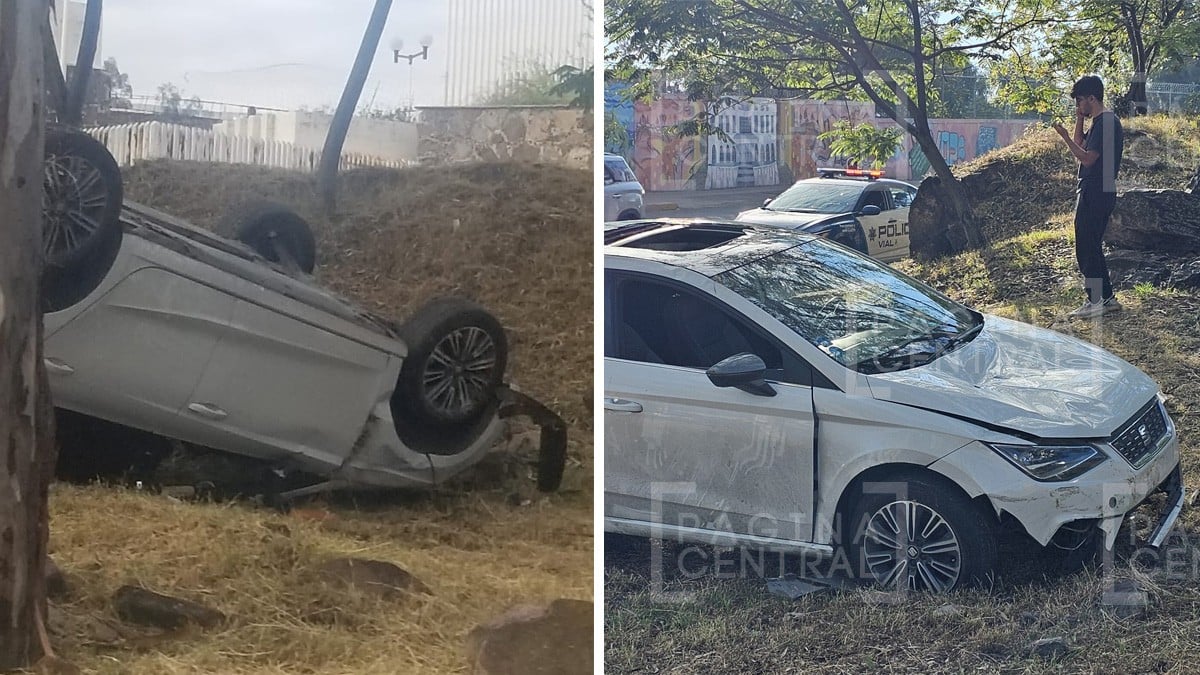 Joven pierde el control de su auto y termina volcado sobre el Juan Alonso de Torres