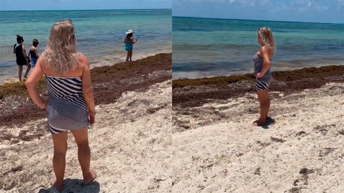 VIDEO Captan a extranjera prohibiendo el paso a turistas mexicanos en una playa de Cancún