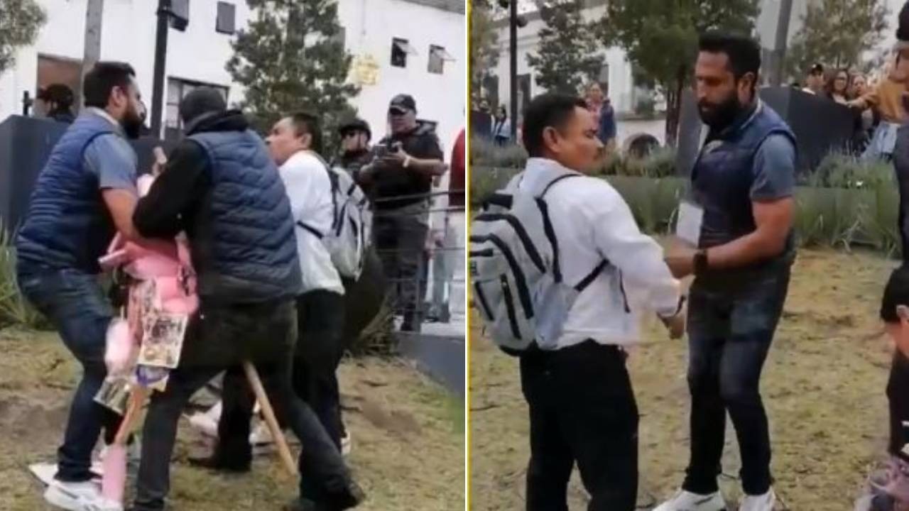 VIDEO Así funcionarios agredieron a vendedor de algodones de azúcar y se los arrebataron
