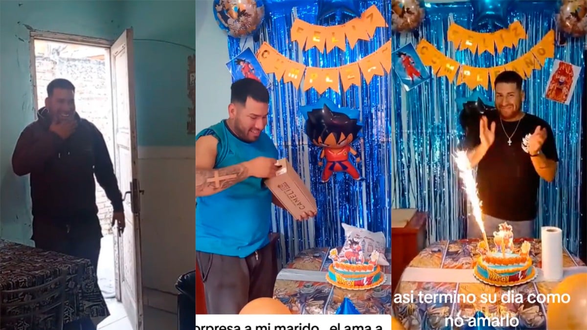 VIDEO Mujer celebra el cumpleaños de su esposo con temática de Dragon Ball y esto ocurrió