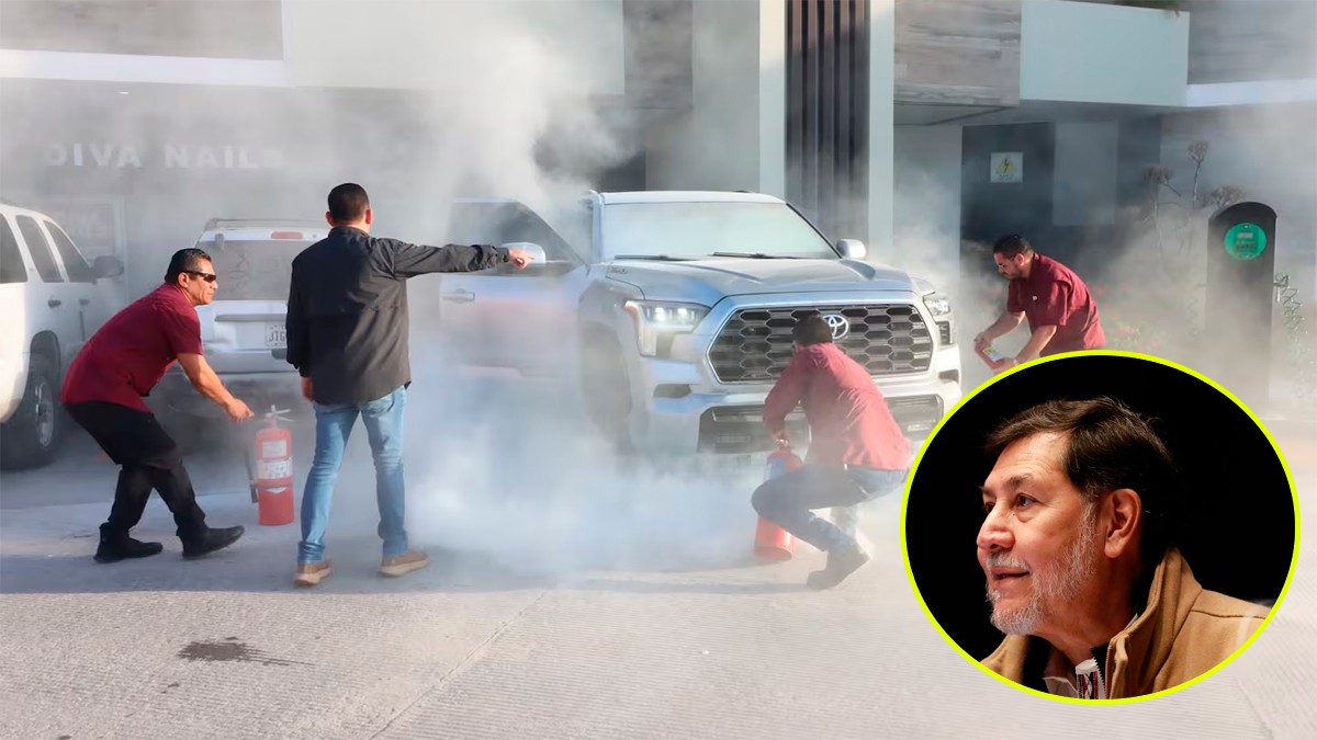 Se incendia camioneta donde viajaba Gerardo Fernández Noroña