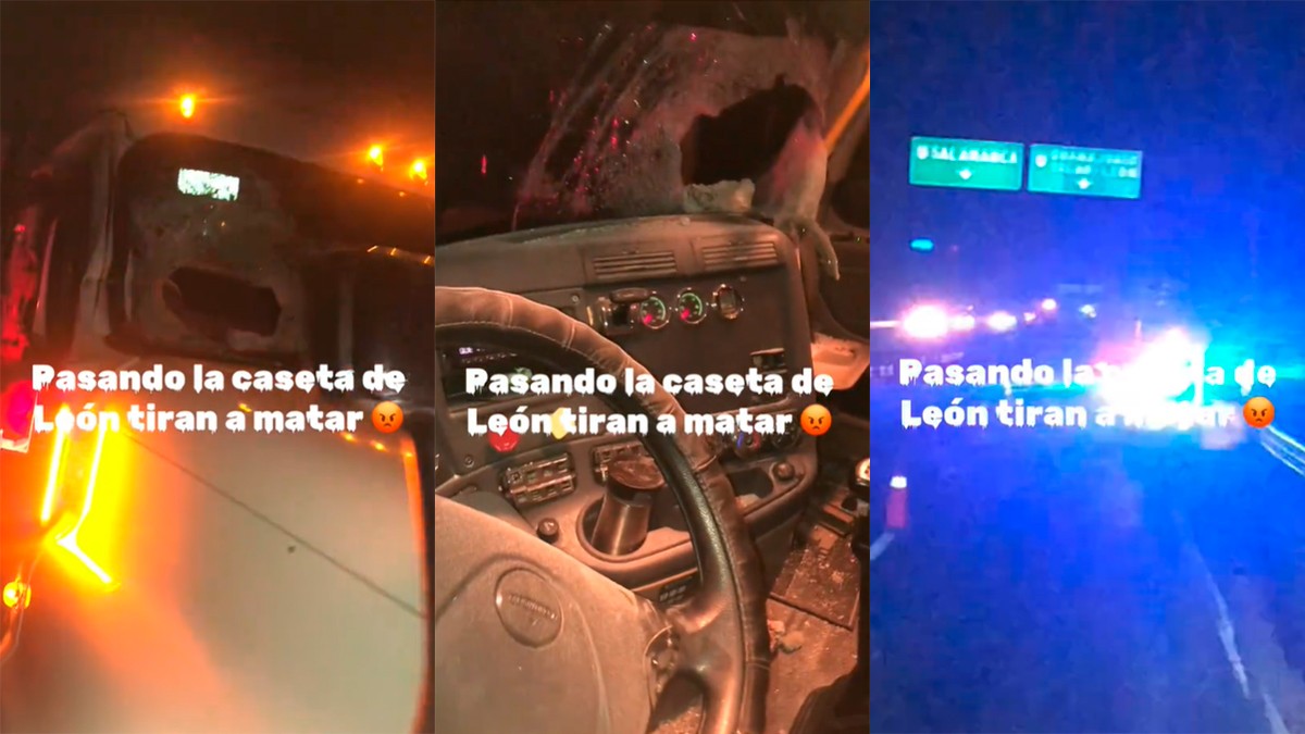 VIDEO “Pasando la caseta de León tiran a matar“, trailero documenta agresión con piedra