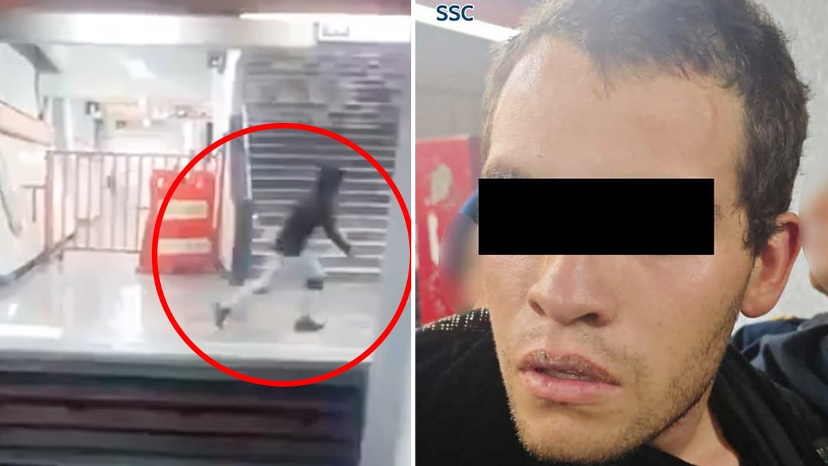 VIDEO Hombre ataca con un cuchillo a personas en estación del transporte público en México