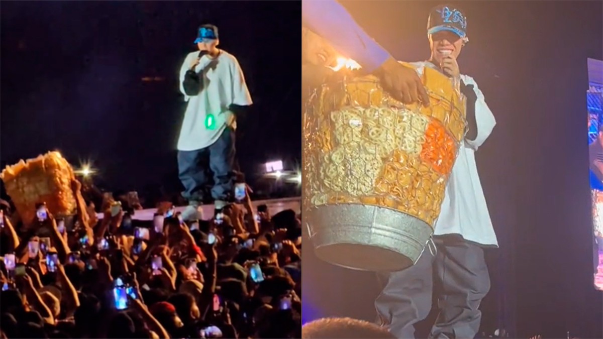 VIDEO Santa Fe Klan detiene concierto para hablar con un vendedor y esto ocurrió