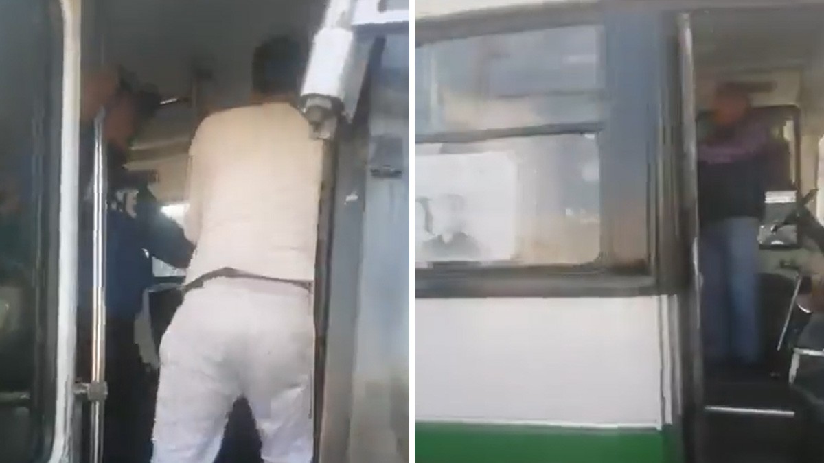 VIDEO Choferes del transporte público se agarran a golpes luego de un accidente