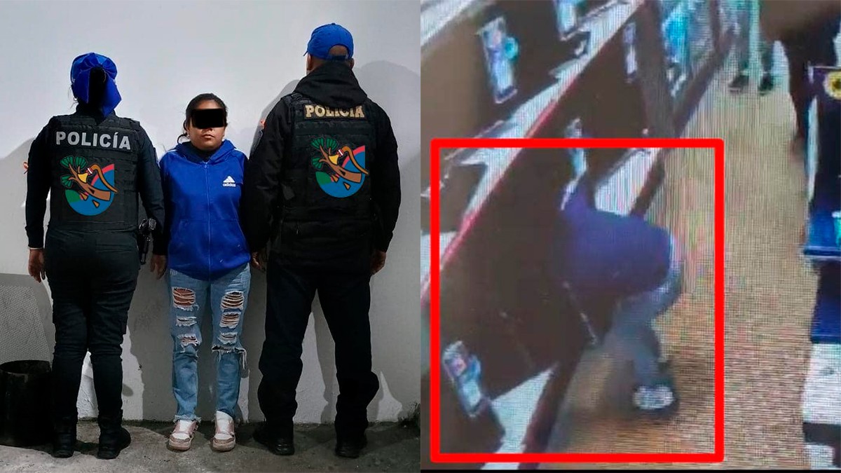 VIDEO Mujer sustrae pantalla de casa de empeño, pero es capturada al intentar llevarse otra