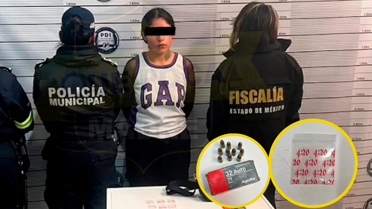 VIDEO Detienen a joven mujer armada y con drogas durante festival navideño en preescolar