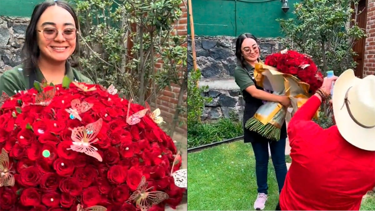 VIDEO “Que se lo mande a la otra”: joven rechaza ramo buchón de su exnovio