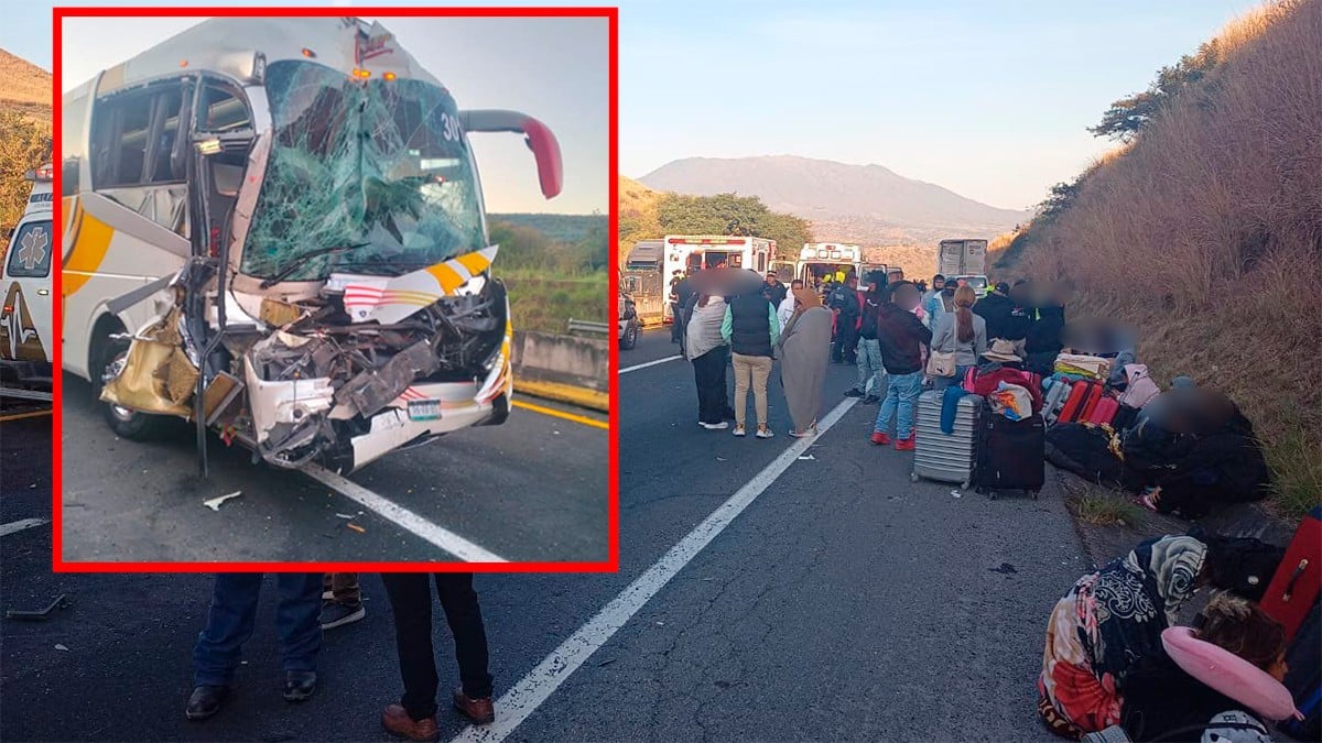 Autobús con 54 leoneses que iban a Puerto Vallarta sufre aparatoso accidente