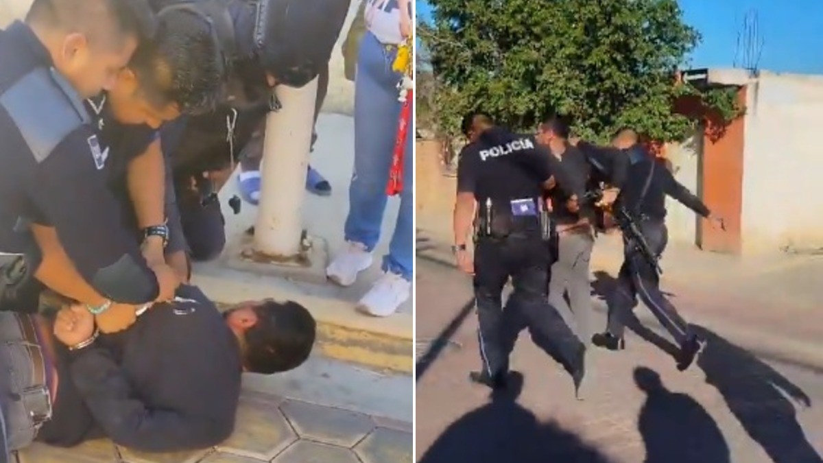 “¡No lo dejas respirar!” Policías someten a papá que les dijo que se pusieran a trabajar