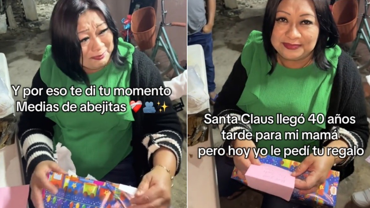 VIDEO Sorprende a mamá con regalo de Navidad que nunca recibió de niña y se hace viral