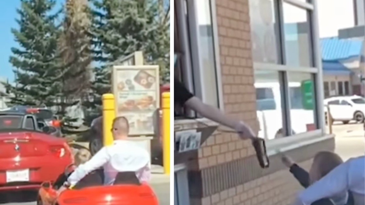 ¡Lo más tierno que verás hoy! Niño lleva a su papá a restaurante en su carrito de juguete