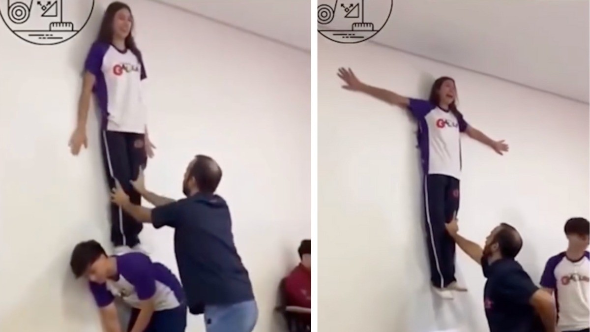 VIDEO Maestro de física logra que su alumna 'levite' frente a toda la clase, así lo hizo