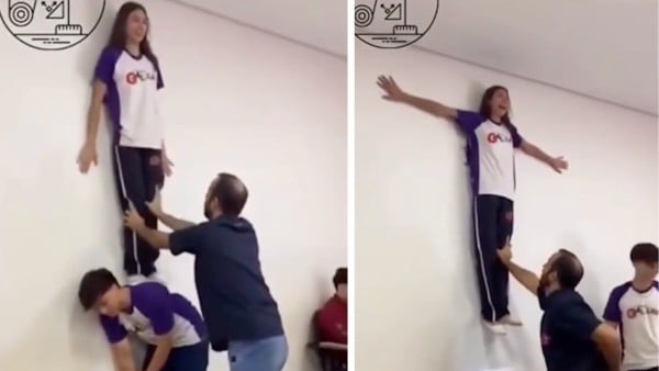 VIDEO Maestro de física logra que su alumna 'levite' frente a toda la clase, así lo hizo