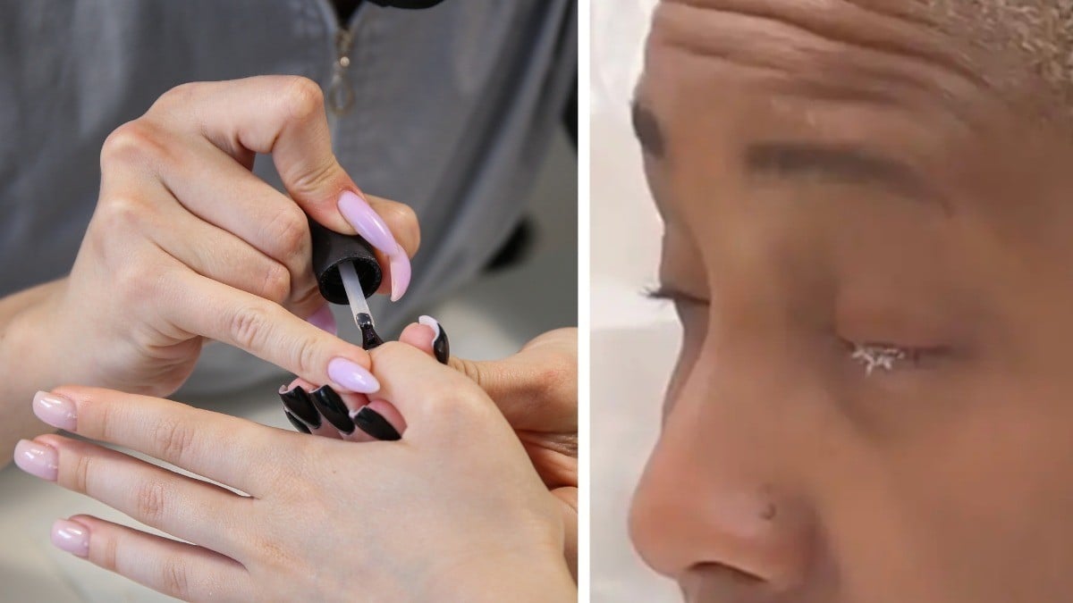 ¡Terrible! Mujer se pone pegamento de uñas en los ojos y las cosas no van bien