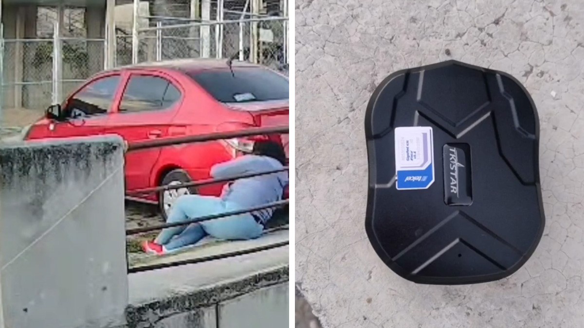 VIDEO ¡Ten cuidado! Captan a mujeres mientras instalan un aparato rastreador en un auto