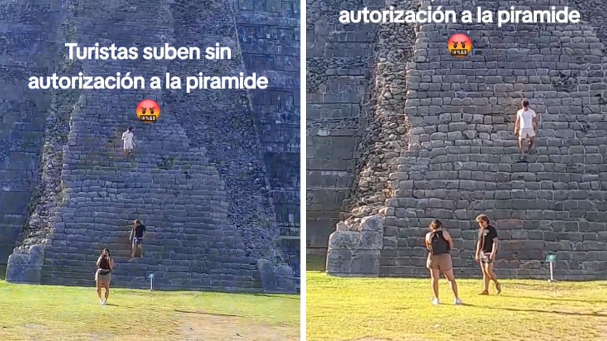VIDEO ¡Oootra vez! Turistas se suben a pirámide en Chichén Itzá pese a que está prohibido