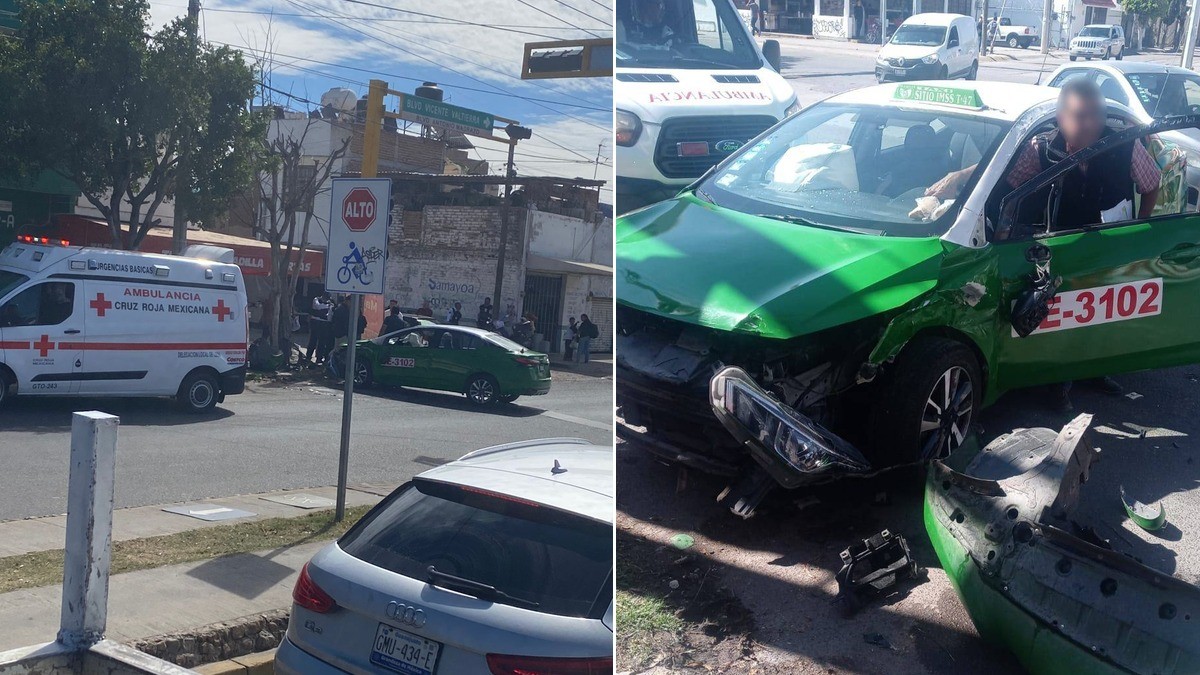 Taxista pierde el control del volante y choca en el bulevar Antonio Madrazo