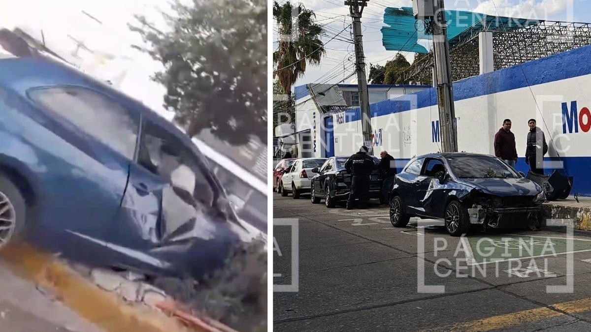 Conductor pierde control de su auto y derriba un semáforo en la Calzada