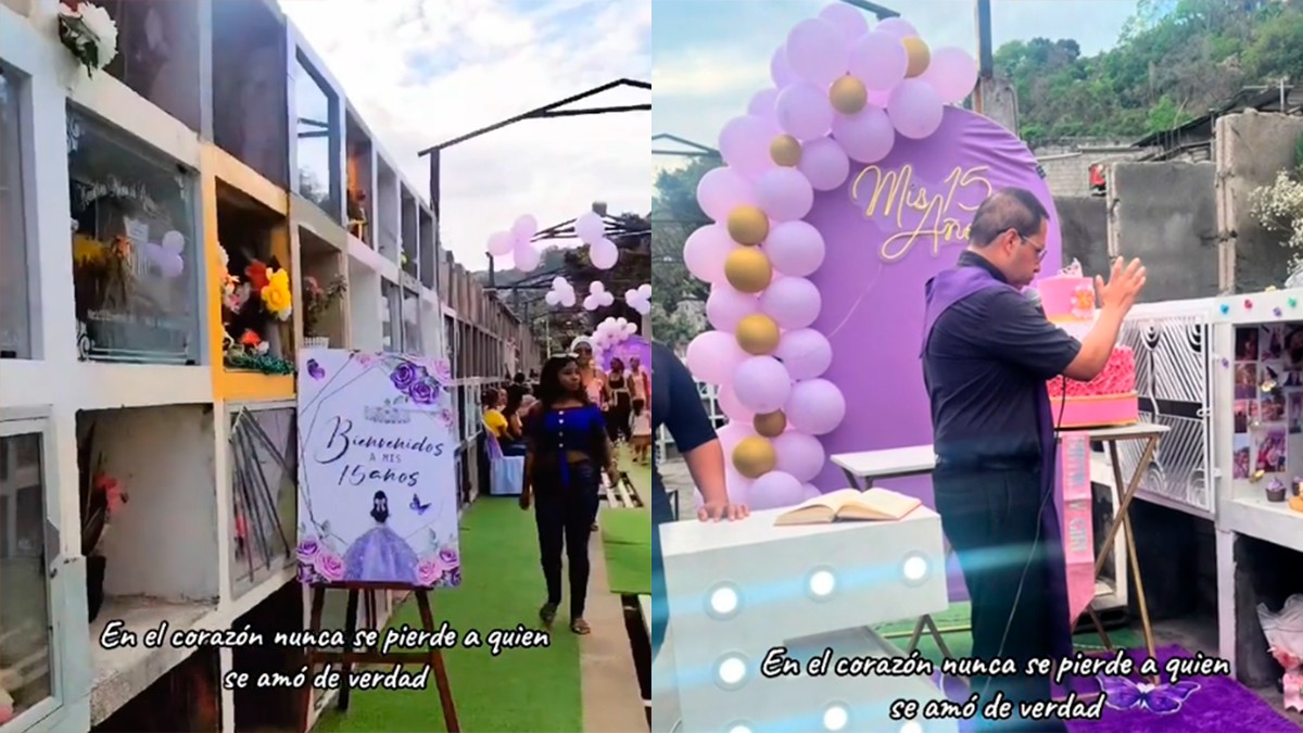 VIDEO Jovencita fallece antes de sus XV años; familia le realiza su fiesta en el panteón
