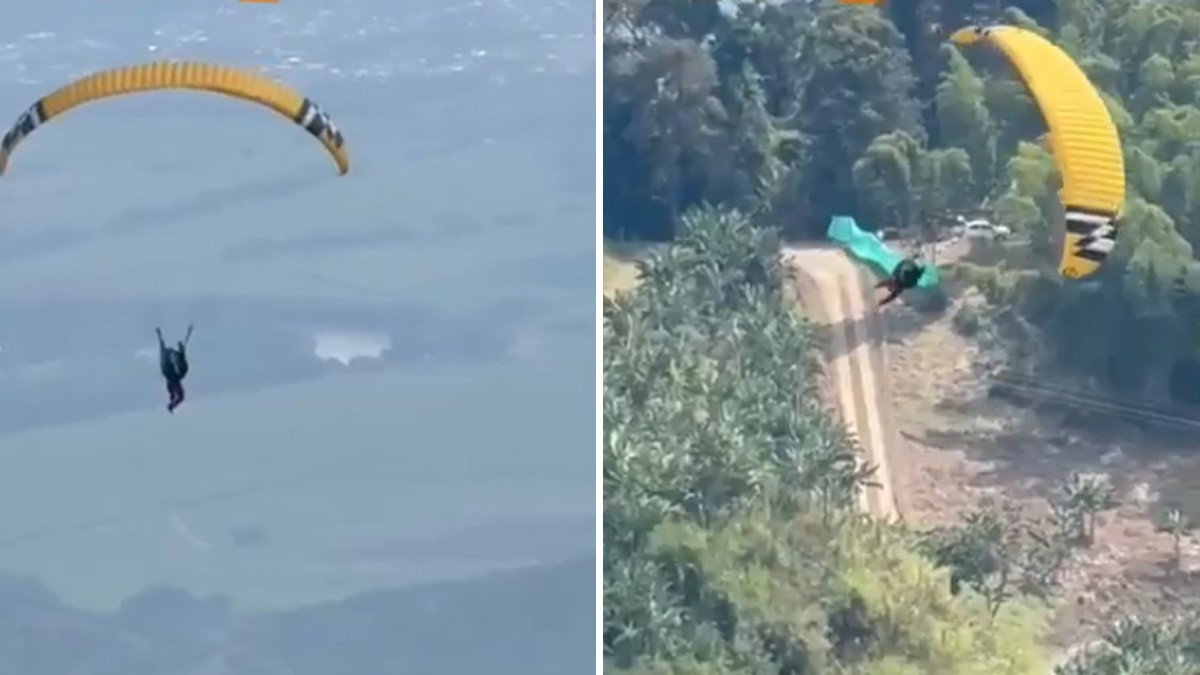 VIDEO Turista se lanza en parapente pero algo sale mal, cae al vacío y pierde la vida