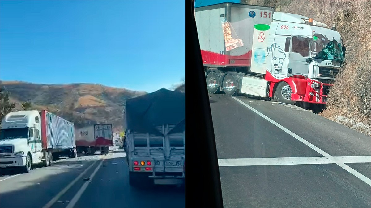 VIDEO Choque de tráiler en la carretera Silao-San Felipe provoca intenso tráfico