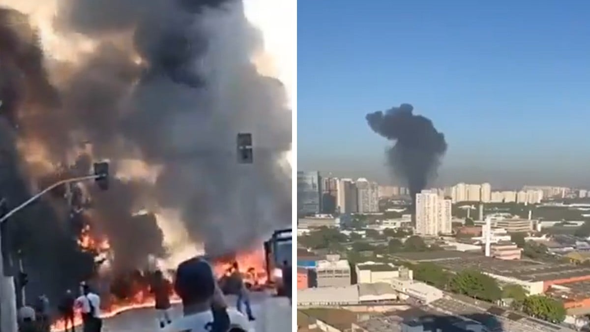 Avioneta se desploma sobre una calle e impacta un autobús de pasajeros; hay 2 muertos