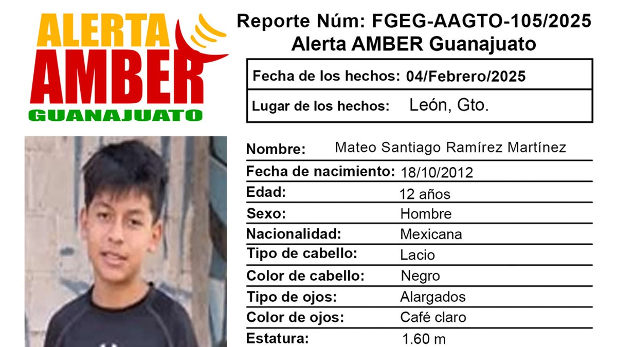 Actualizan ficha de búsqueda de Mateo Santiago; piden no compartir información falsa