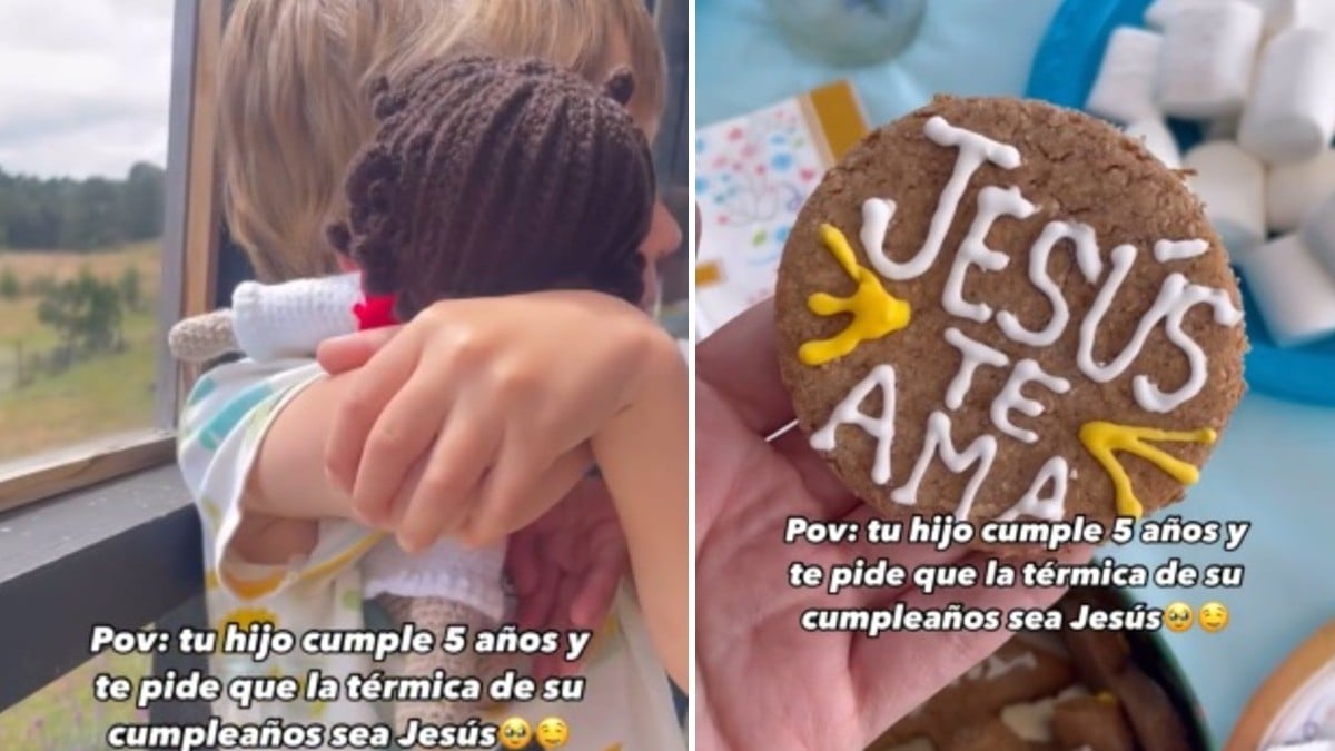 VIDEO Pequeño niño festeja su cumpleaños con temática de Jesús y se viraliza