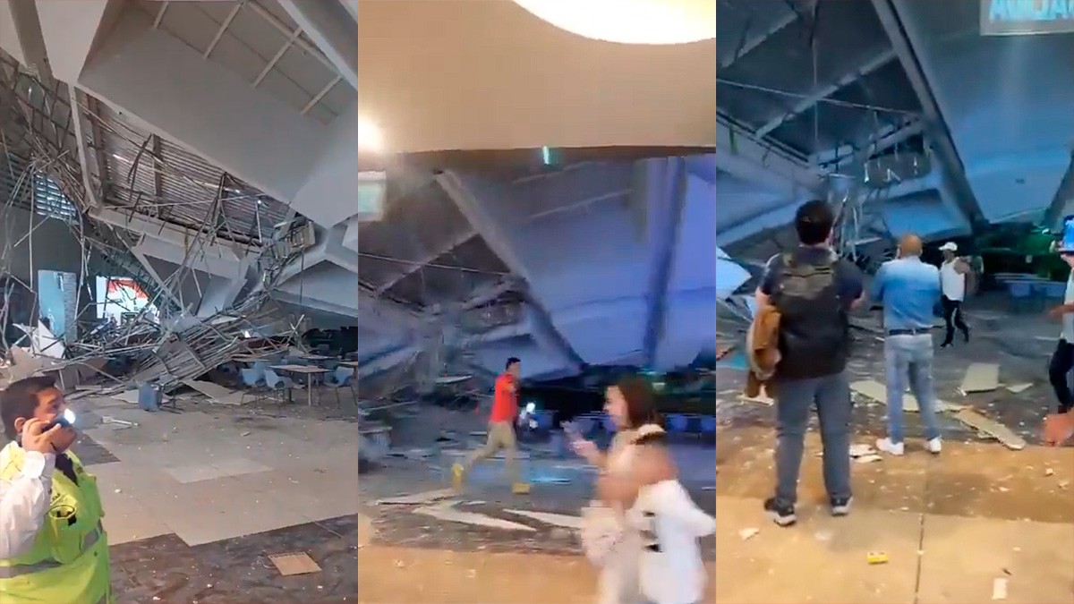 VIDEOS Colapsa techo en centro comercial mientras cientos de personas estaban dentro