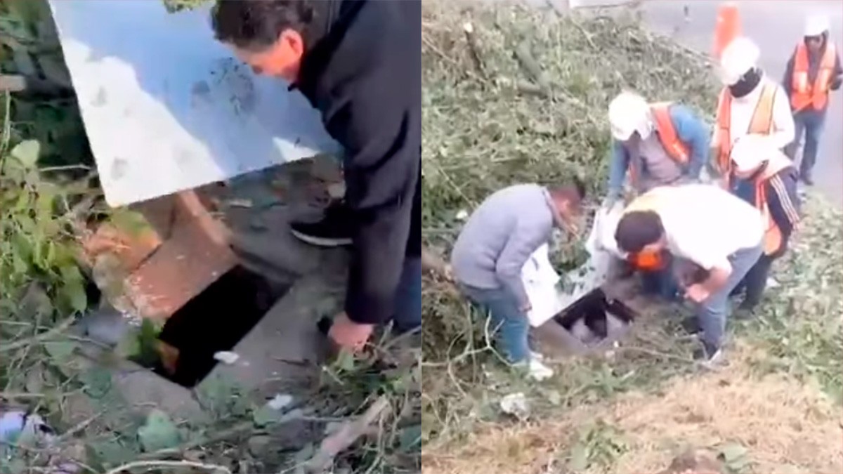 VIDEOS Rescatan a hombre que vivió dentro de un registro de la CFE durante dos años