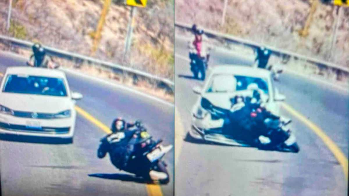 Emilio intentó hacer acrobacia en su moto en Sierra de Lobos, pero se fue contra auto