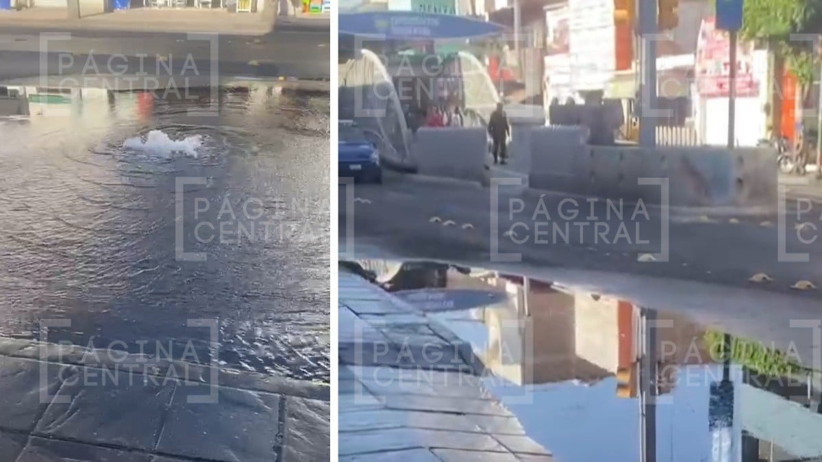 ¡Gran fuga! Enorme charco se forma en la Alemán, esto fue lo que pasó