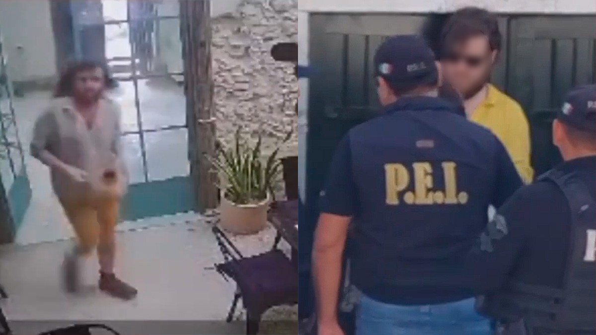 VIDEO Turista es detenido tras causar destrozos y amenazar a la encargada de una cafetería