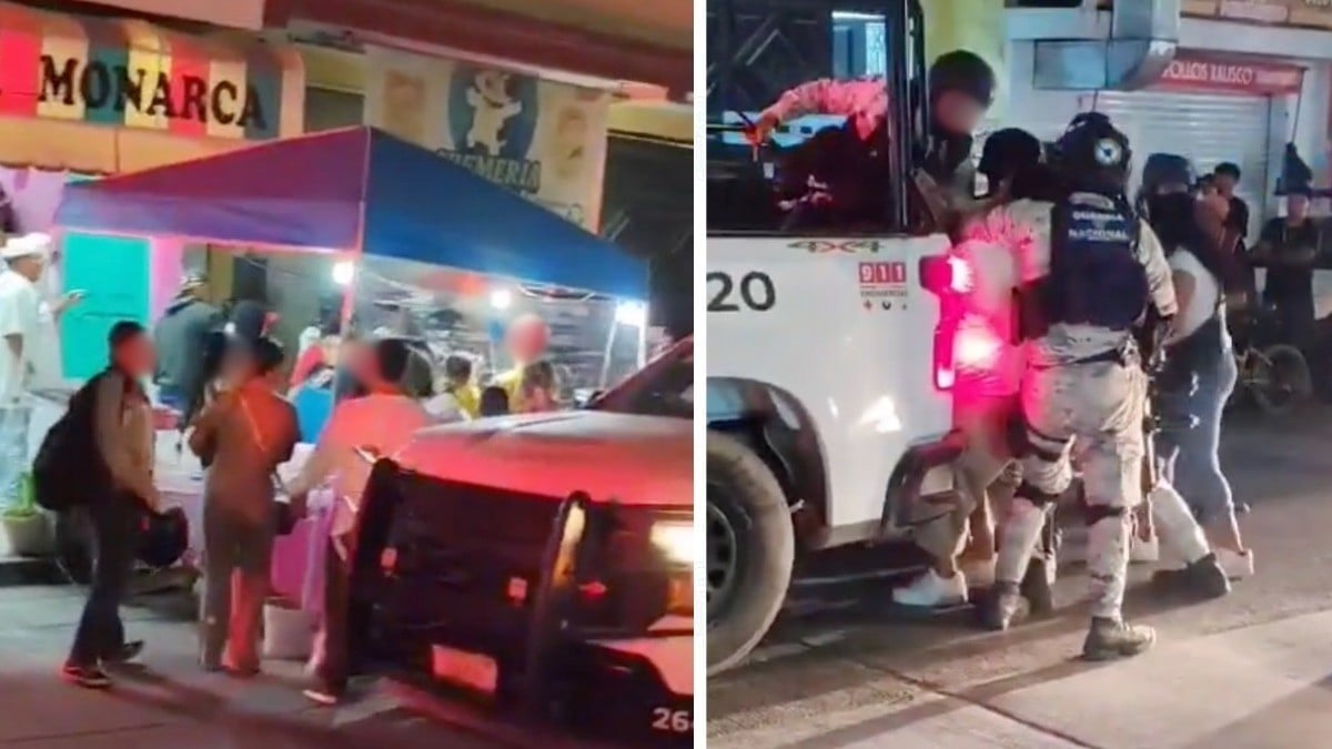 VIDEO ¡Entre puestos de comida! Graban riña entre leoneses y Guardia Nacional en Maravillas