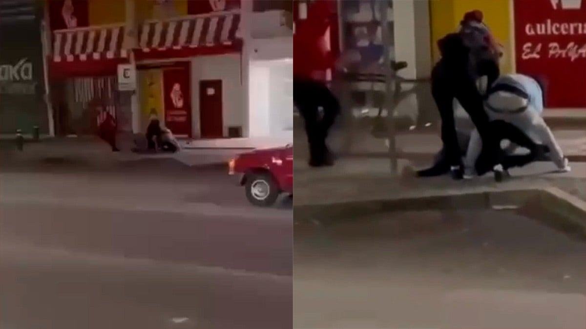 VIDEO Joven es golpeado y asaltado por tres individuos en el Torres Landa, nadie lo ayudó