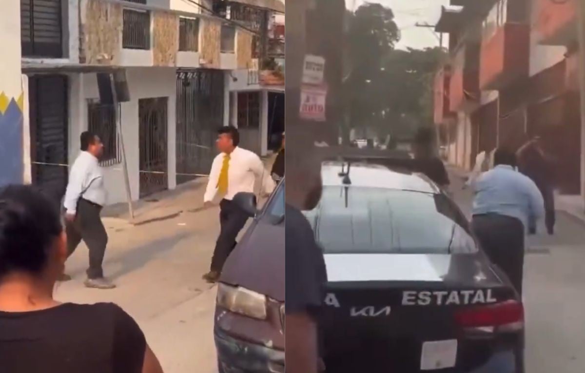 VIDEO Empleados de funerarias se pelean por cadáver, ¡frente a policías!