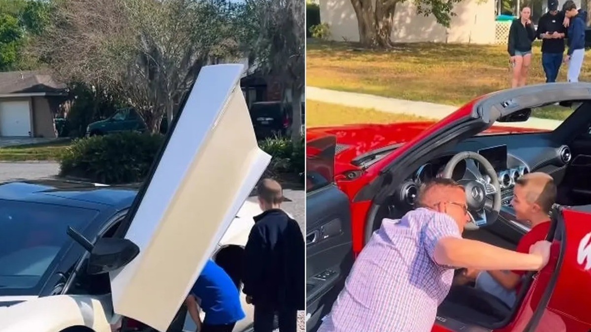 VIDEO ¡Sorpresa de cumpleaños! Regalan a niño desfile de autos de lujo y se hace viral