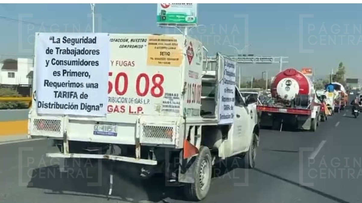 “¡Queremos tarifas justas!“ Protestan gaseros en varios bulevares, buscan precios dignos