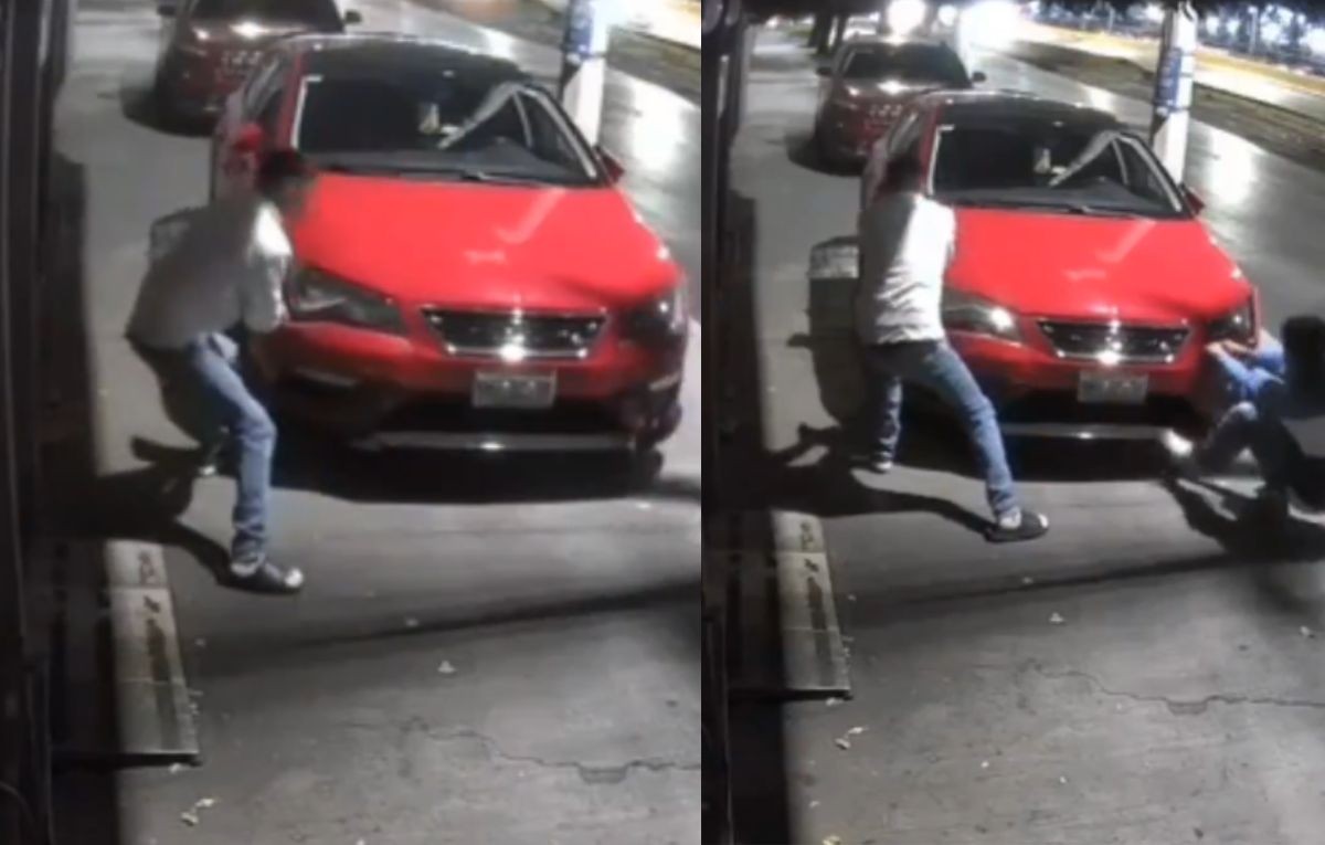 VIDEO ¡Y frente al C5! Así ladrones arrancan faros de auto en bulevar Aeropuerto