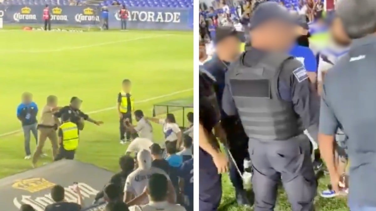VIDEOS ¡Arma, sillazos y golpes! Se desata campal en el estadio al quedar eliminado Celaya