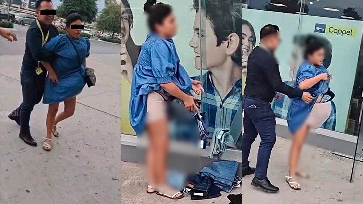 VIDEO Usó una falsa panza de embarazo para robar mercancía en tienda departamental