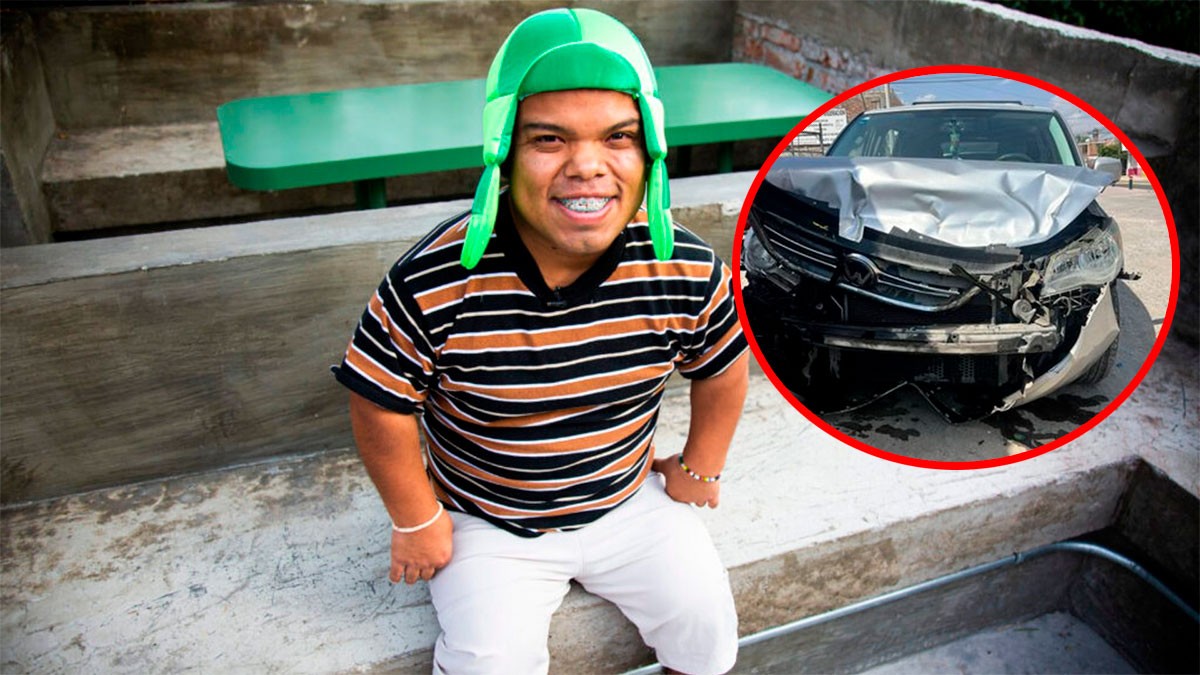 ‘Medio Metro’ sufre accidente; su camioneta quedó destrozada y este es su estado de salud