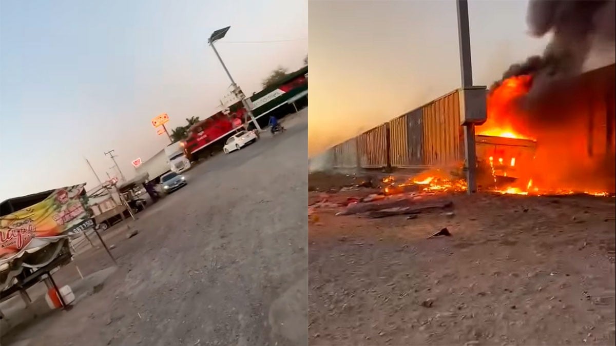 VIDEO Captan el momento en que un tren arrolla a un tráiler y este explota