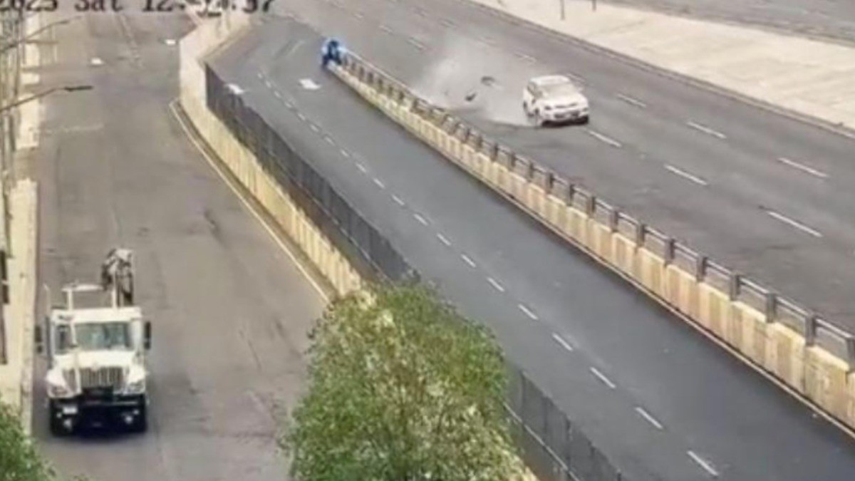 VIDEO ¡Con furia! Hombres asaltan a conductor, pero él los sigue y sin piedad hace esto