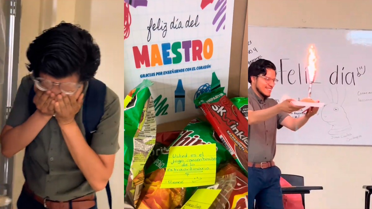 VIDEO Entre aplausos y abrazos, maestro llora tras emotiva sorpresa de sus alumnos