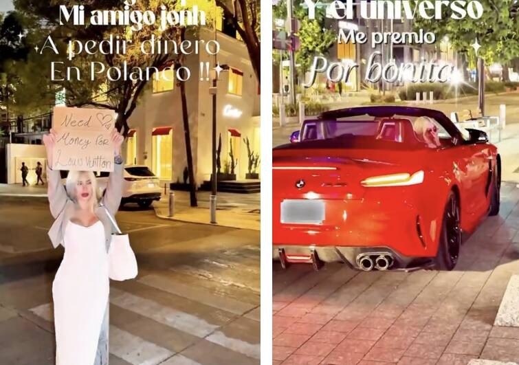 VIDEO Influencer pide dinero en Polanco por esta razón y desata ola de críticas