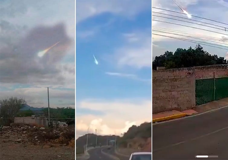 VIDEOS Captan la caída de un meteorito durante el día en varios estados del país